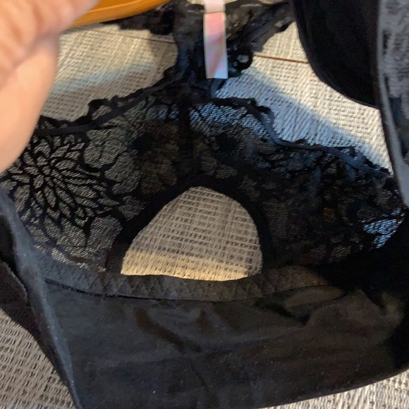 VS PINK Black Lace Racerback bralette (Large) - Picture 7 of 7